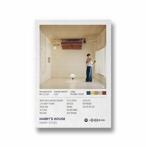 Image of Harry Styles Harrys House Album Poster 13x19 Inch Unframed | 300 GSM Matte Board Paper with Peel & Stick Tape Included | Pop Music Wall Art | Posters for Wall | Home Decor | Wall Decor Items | Room Decoration Items