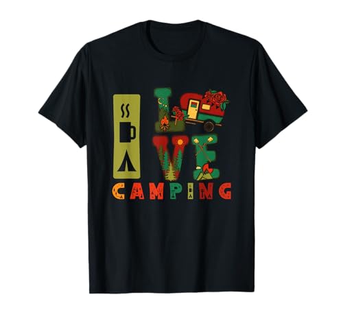 Me Encanta Acampar Camper Camping Amante Campamento Camiseta