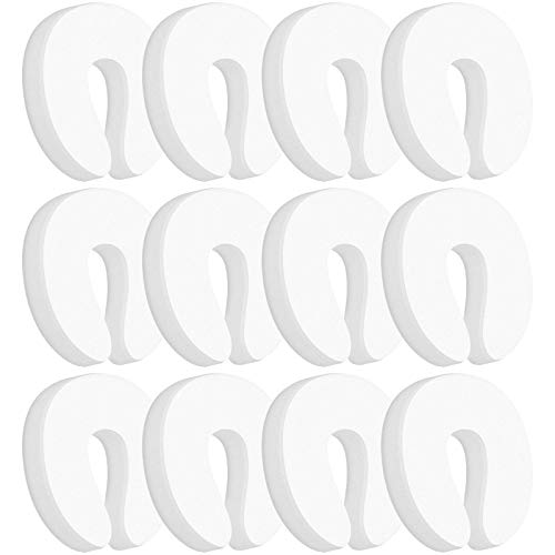 WELLGRO Klemmschutz - Schaumstoff Türstopper, 10 x 9,5 x 1,5 cm (LxBxH), weiß - Menge wählbar, Stückzahl:12 Stück