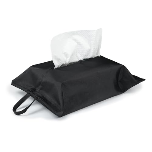 kakaforsa Black Toilet Paper Holder Travel Napkin Holder Reusable Tissue Holder Cloth Tissue Box Cloth Cover Hang Paper Towel Holder Tissue Box Cover Tissue Holder for Car Home Office Desk