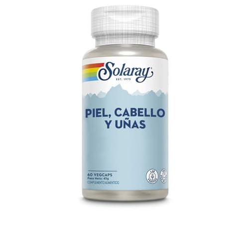 Solaray Piel, Cabello y Uñas| 60 Vegcaps| Complemento Alimenticio contra la caida del pelo y refuerzo para la piel y las uñas