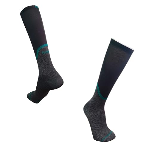 MEIA COMPRESSÃO ESPORTIVA 39-43 - SELENE Cor:Preto+Azul;Tamanho:39-43