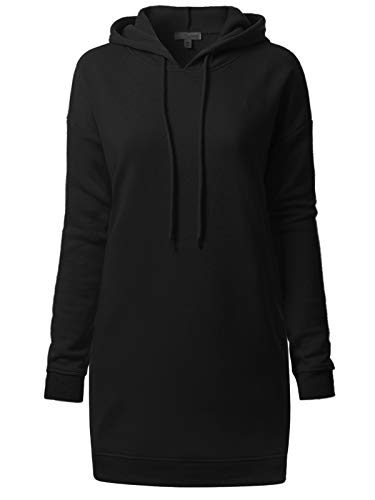 Design by Olivia Women's Casual Oversized Fleece Hoodie Sweatshirts Loose Pullover Tunic Fall Outfits S~3X Black LX