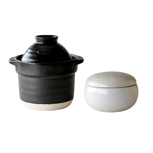 みのさらら ご飯炊き専用土鍋 1合用 おひつ 1膳用 1人用 炊飯セット (白セット)