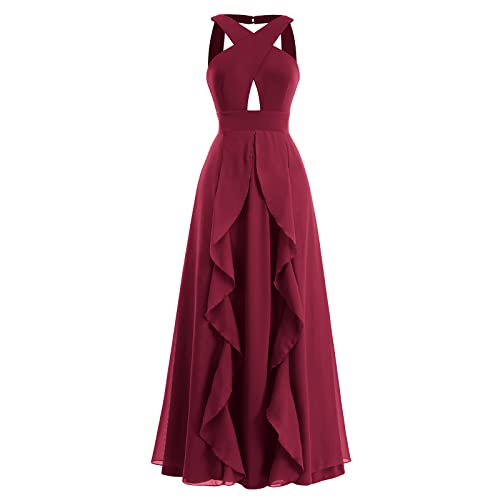Image of Women Transformer Hi Low Evening Long Prom Dress Halter Convertible Multi Way Spaghetti Strap Wedding Cocktail Maxi Gown