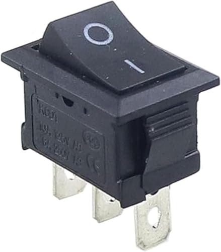 Interrupteur à bascule 250V KCD1 3 broches | Commutateur bouton noir pour appareil