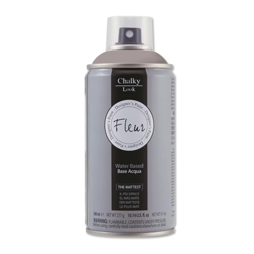 Fleur Spray Vernice Chalk Paint, Extra Opaco, All' Acqua Senza Odore, Multisuperficie, 300 Ml F16 Indian Elephant, Effetto Gesso, Shabby Chic Vintage,