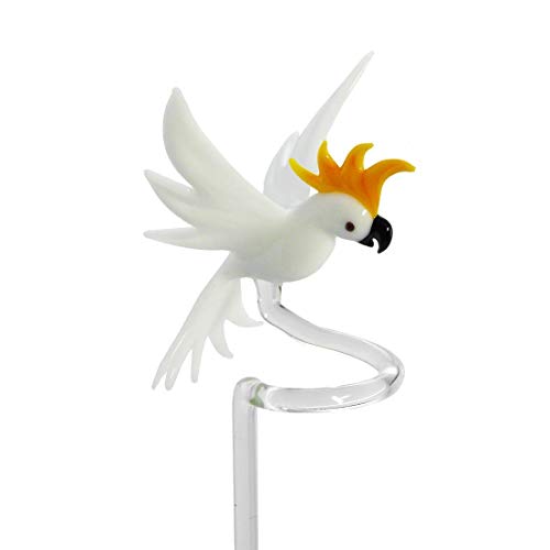 Preisvergleich Produktbild Orchideenstab Orchideenhalter mit großen Kakadu Weiß Orchideenstäbe