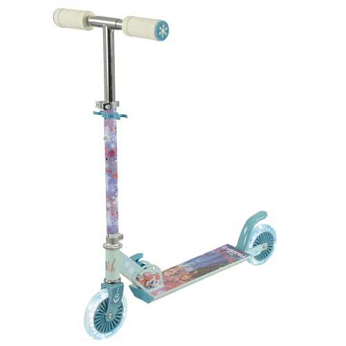 Disney Trottinette Pliable La Reine des Neiges 2 pour Enfants Filles et garçons | Roues Lumineuses et Guidon réglable | sous Licence Officielle