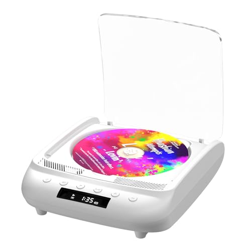 Portable CD Player, THINKYA Bluetooth CD Music Player for Home with Remote Control and LED Screen Display,Built-in Double HiFi Sound Speakers Support AUX&USB Headphone Jack
