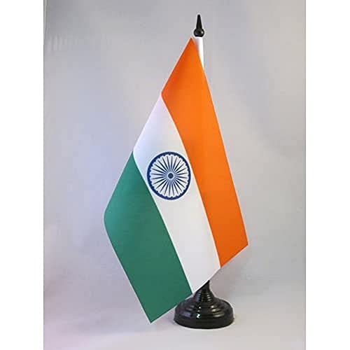 AZ FLAG - Tischflagge Indien - 21x14 cm - Indische Tischfahne 14 x 21 Cm - Flaggen