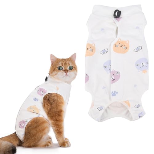 AIYVELU Gatto chirurgia recupero Onesie traspirante anti-leccamento Cono, professionale gatto recupero camice per ferite addominali o malattie della pelle (taglia M, 2-4kg) AIYVELU Gatto chirurgia recupero Onesie traspirante anti-leccamento Cono, professionale gatto recupero camice per ferite addominali o malattie della pelle (taglia M, 2-4kg)