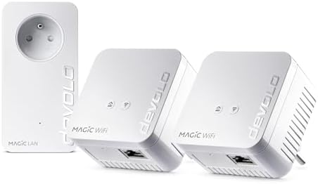 Kit CPL Powerline 600 - Trio D'adaptateurs CPL 600 Mbps - Prise Ethernet - Pack De 3 - Blanc