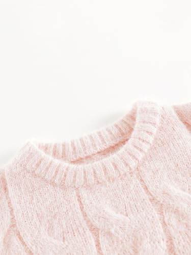 marc & janie Girls Crew Neck Knitted Sweater Long Sleeve Warm Pullover Sweaters Tops 2417734