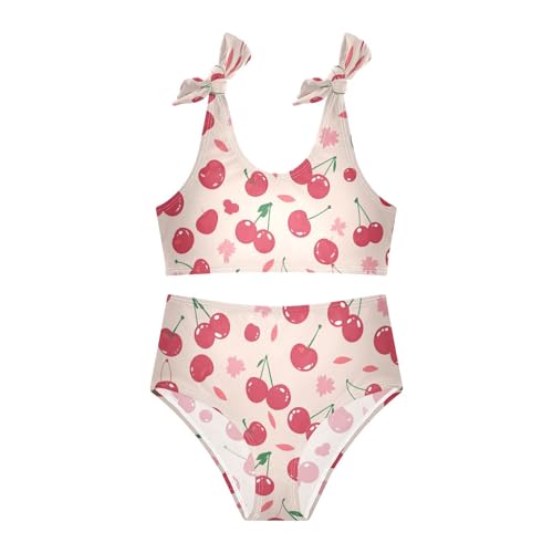 KLL Red Lips Cherry Girl 2 Piece Bikini Sets Quick-Dry Swimsuits Swimming Suits Adjustable Shoulder Strap3