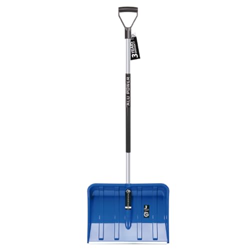 Prosperplast Schneeschieber Alpin 2 ALUTUBE blau - große Schaufel mit stabilem Alustiel, langlebig & leicht | ergonomischer Stiel | Schaufel 49 x 37,5 cm | Gesamtlänge Stiel145 cm | ideal für Schnee