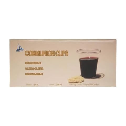 Sailing International Trading 0.5 oz. Clear Plastic Communion Cups, Hard Disposable Communion Cups Fits Standard Holy Communion Trays (6000pc) Cover