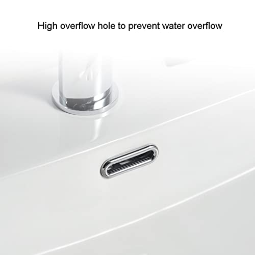 Badezimmerspüle Waschbecken Handwaschbecken Rechteckiges Waschbecken aus weißer Keramik, 19,6 "× 16,5" Porzellanwaschbecken über der Theke mit Wasserhahn-Kombination for Badezimmer, Hotel oder Bar Was – Bild 4