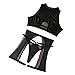 Women Garter Lingerie Sets 3 Piece Lace Mesh Sheer Exotic Bra and Panty Set with Garter Blet Sexy Slutty Bralette Set Black