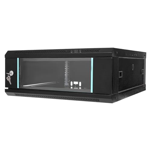 Armoire rack 4U murale 450mm avec porte en verre sécurisée pour réseau