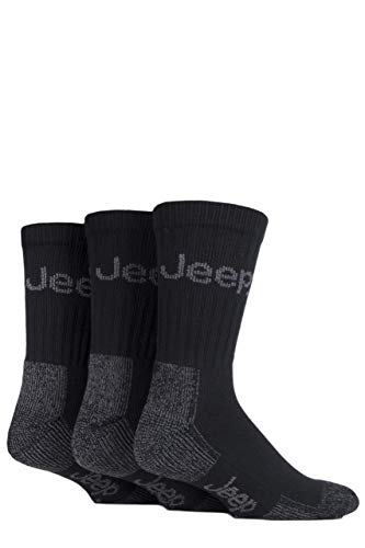 Jeep Men's JM273 3 Pair Luxury Terrain Socks Black (2) 6-11