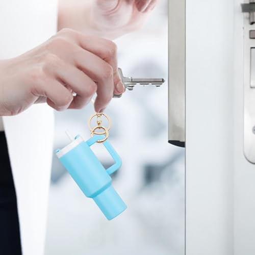2PCS Adorable Mini Stanley Cup Keychain - Lip Balm Holder & More2