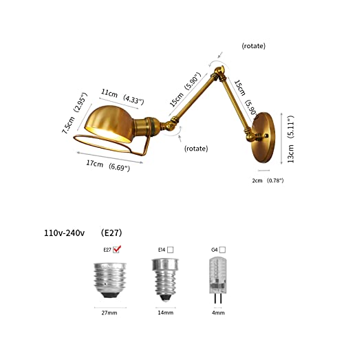 Applique murale industrielle orientable douille E27 LED