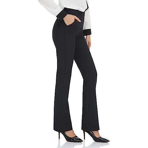 Agenlulu High Waisted Dress Pants for Women Bootcut Elastic Waist ...