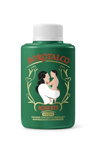 Borotalco, Polvere con Talco Vegetale, Azione Rinfrescante e Assorbente, per Pelli Sensibili, Formula 100% Vegetale, Profumo di Borotalco, Dermatologicamente Testato, Barattolo 70 g