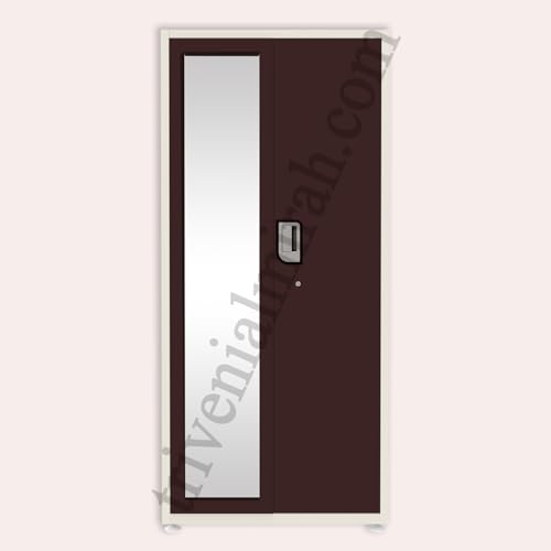 Image of Triveni Rani DARPAN Steel Almirah | 10-Year Guarantee on Paint & Lock Full Mirror, Bangle Drawer & Locker - Coffee | 5 Hangers, Powder Coated Finish
