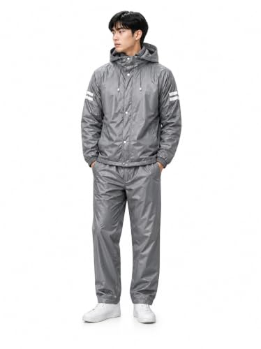 Image of TAGAS Men's Raincoat ||Waterproof for Bike ||Reversible Double Layer with Hood || Set of Top and Bottom With Cap rain Wear
