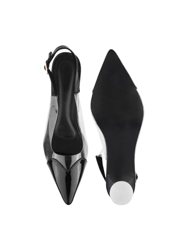 Image of TRYME Trendy Ravishing Transparent Close Toe Pointed Mules Style stilettos Heel Sandals For Women & Girls