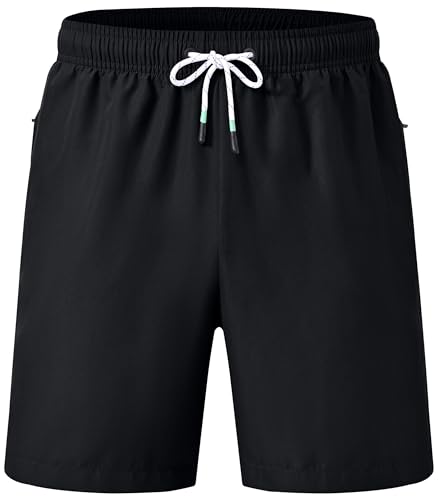 YuKaiChen Badehose Herren Badeshorts Schnelltrocknende Atmungsaktiv Strandhose Boardshorts mit Tunnelzug und Meshfutter für Sport Strand
