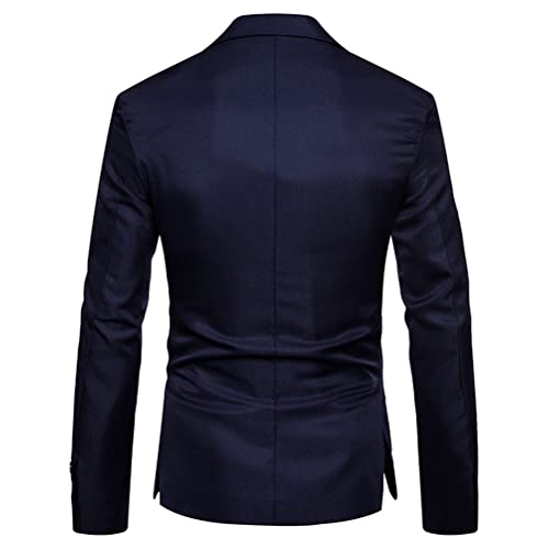 SUNLON Camisas masculino, Terno masculino de manga comprida com botão de lapela de cor lisa, casaco