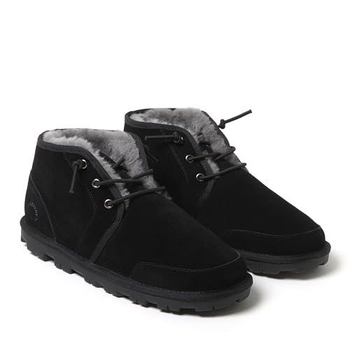 Image of Fireside by Dearfoams Men's Shepparton Shearling Fur Indoor /Outdoor Lace-up Chukka Boot