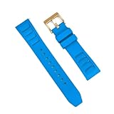 HUTBUVEAW Cinturino for orologio FKM in gomma fluorurata 20mm 22mm Polsino sportivo universale traspirante a sgancio rapido for immersione impermeabile(Sky Blue 3,20mm)