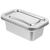 ANDRESLAD Caja de Almacenamiento para Helado de Acero Inoxidable 304, Contenedor Práctico Tapa de Acero, Multifunción para Congelador y Refrigerador, Accesorio Adecuado para Conservar