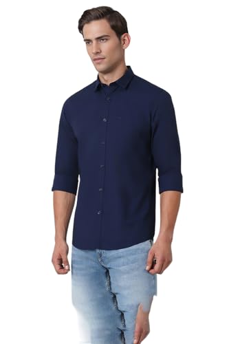 Image of Peter England Men's Premium Stretchable Cotton Solid Casual Shirt