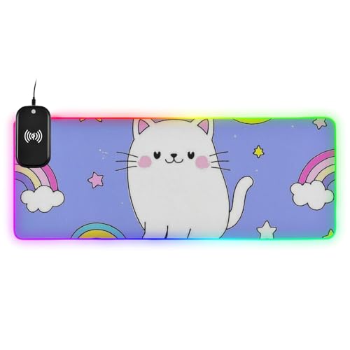 Tapis de souris et de clavier chat pour un espace de travail nomade et voyage