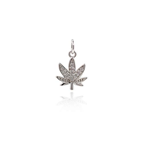 Bacatus Clear Cubic Leaves Pendant,Rhinestone Maple Leaf Charms,Personalized Jewelry Findings 10X13Mm thumb #1