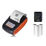 TRDEWR Label Maker Mini Thermal Receipt POS Printer Wireless Bluetooth 58mm Portable Ticket Bill Invoice Business Retail With 3 Rolls Effortless Connectivity(Orange)