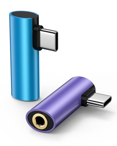Samsung S25 Edge Aux Adapter USB C, Right Angled Type C to 3.5mm Audio Jack Adapter for Galaxy Z Flip7 Fold7 A17 A36 A26 A06 5G A16 A14 A13 S24 Ultra S23 S22 Note10 20 USB-C Headphone Dongle Adaptor