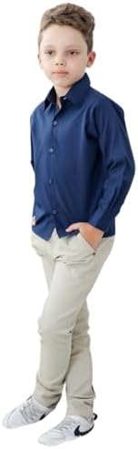 Roupa Conjunto Social Camisa Azul Calça Nude Infantil Formatura P...