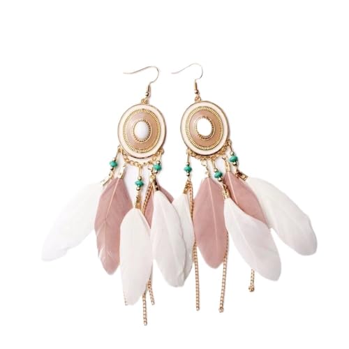 Boucles d'oreilles plumes ethnique légères pour sublimer sans lourdeur les lobes d'oreilles