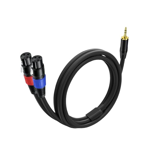 Câble répartiteur en Y double XLR mâle jack plaqué or 24 carats durable