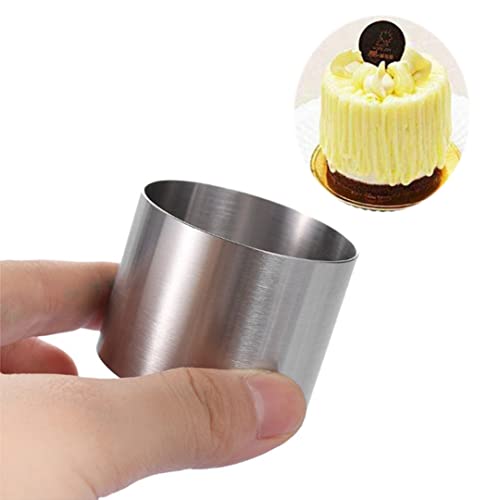 Hmin Round Cake Rings Mold, Mini Cake & Pastry Ring Food Ring Stainless Steel, Dessert Food Rings Food Molding Set (Round 1.9In-6Pcs) #TOP6