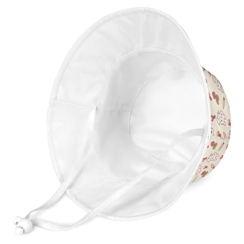 Bunny Rabbit with VegetablesChildren's Bucket Hat for Boys and Girls, Breathable Summer Beach Hat52cm2