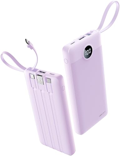 Coowisty 10000mAh Portable Charger with Built-in USB-C Cable