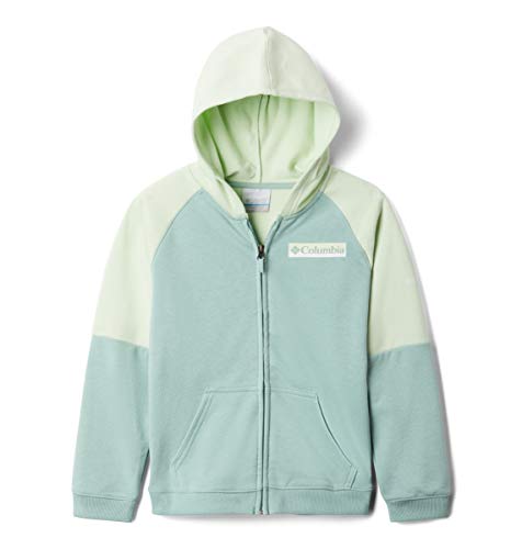 Columbia Youth Boys Branded French Terry Full Zip, Aqua Tone/Light Lime, Medium Columbia Youth Boys Branded French Terry Full Zip, Aqua Tone/Light Lime, Medium
