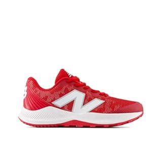New Balance Unisex-Child FuelCell V7 Youth Turf-Trainer Baseball Shoe, Team Red/Optic White, 12.5 US Little Kid